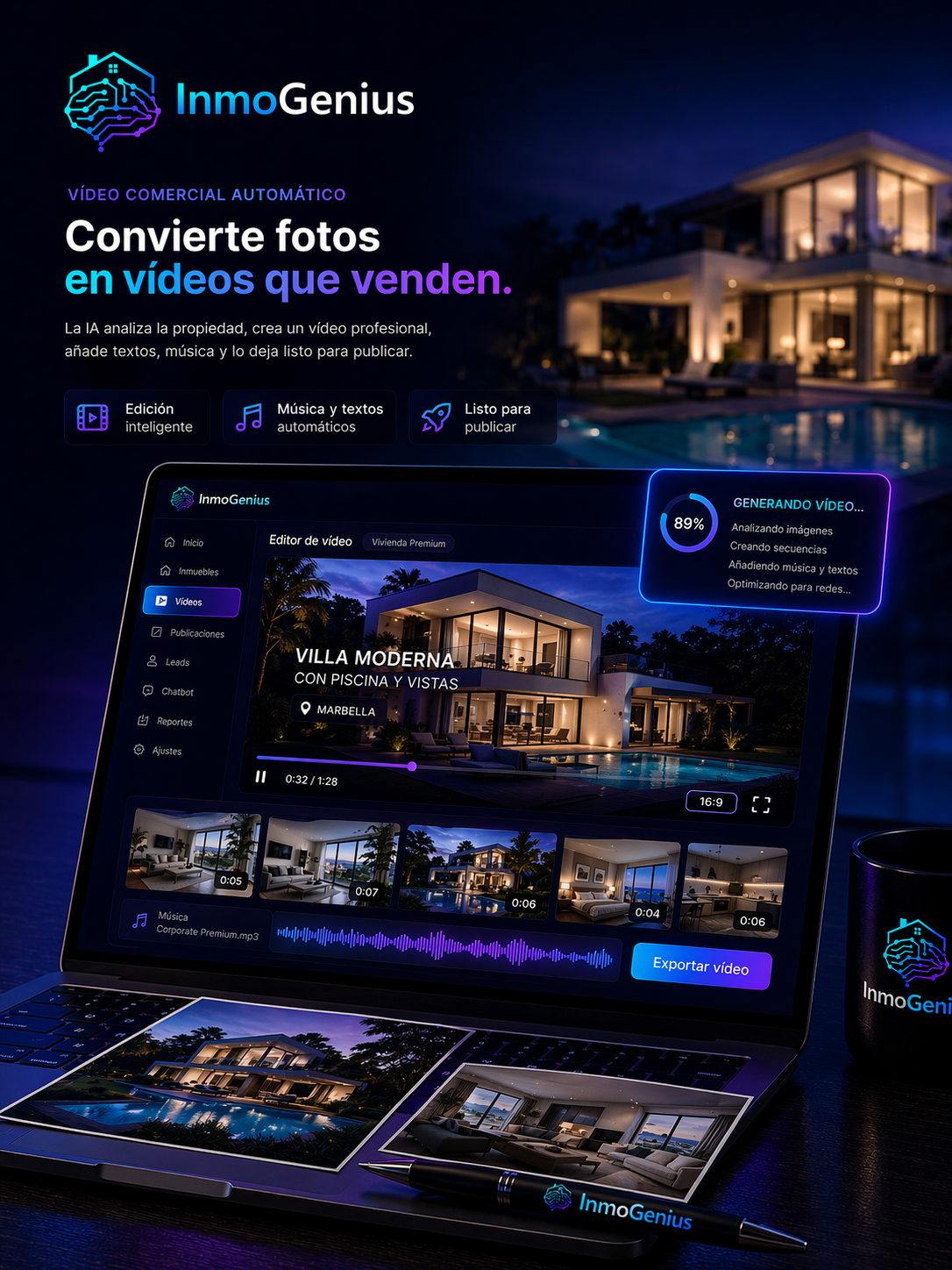 InmoGenius — Generación automática de vídeos comerciales profesionales a partir de fotos del inmueble